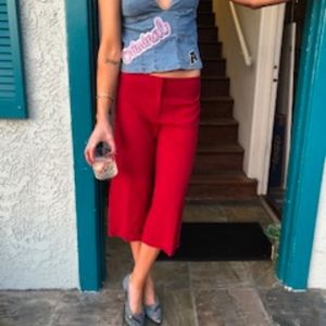 BCBG Red Tuxedo Crop Pants